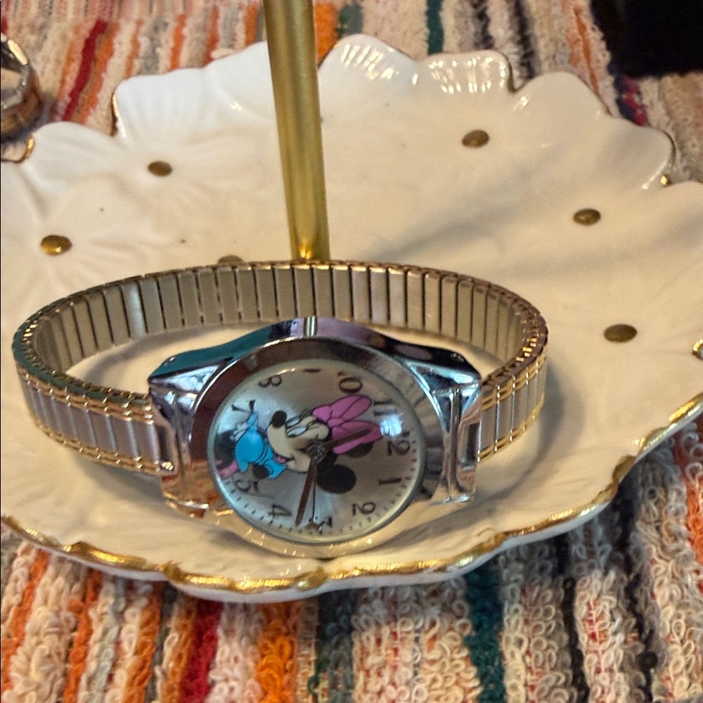 Disney Silver and Gold Watch with Minnie Mouse